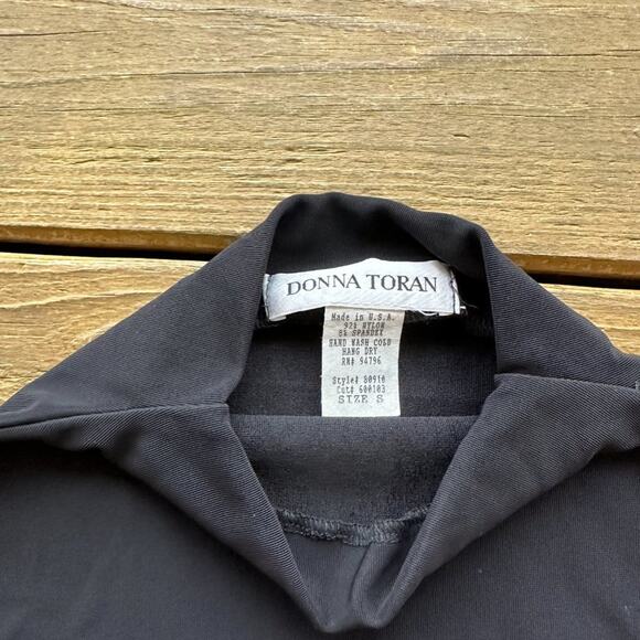 Black Donna Toran Blouse with Diamond Stud Accent - Picture 2 of 3